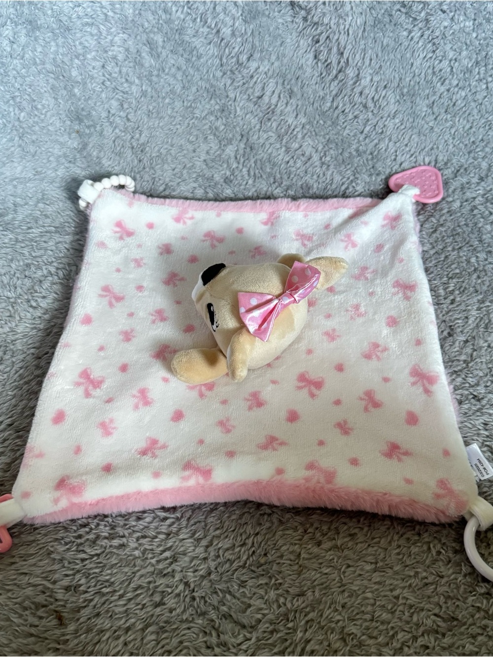 Rudolph Reindeer Clarice Lovey Plush Pink Stuffed Animal Security Blanket Toy‎ - Picture 5 of 7